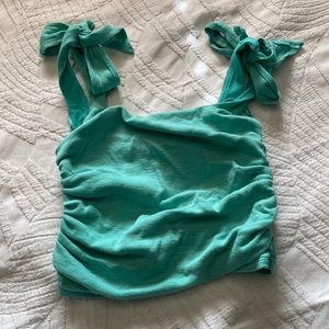 Crop free people teal color